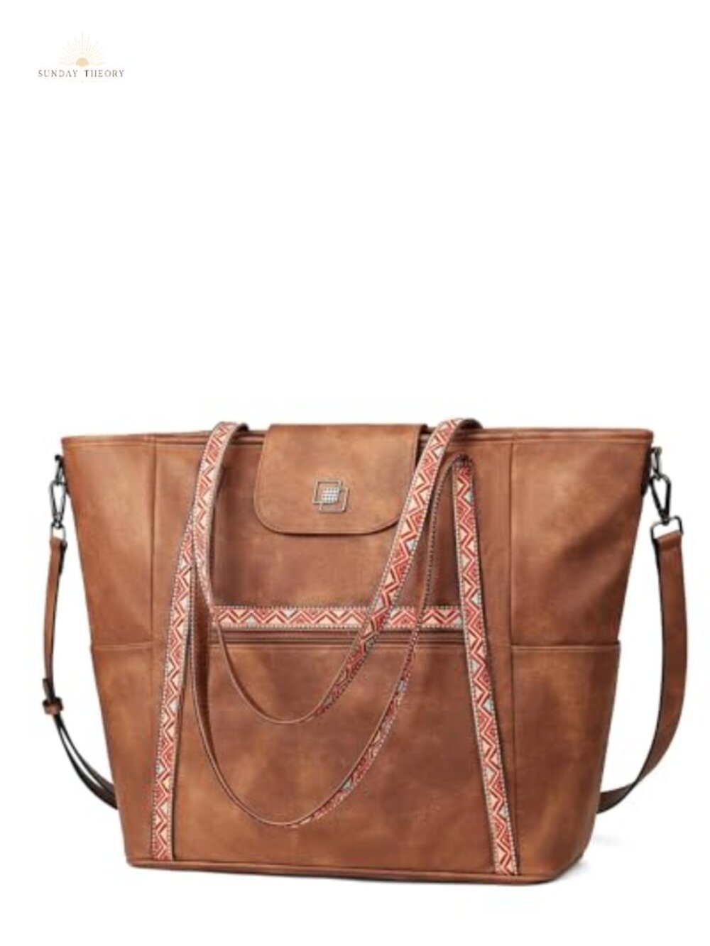 Large Leather Laptop Tote Bag for Women 15.6in Convertible Backpack